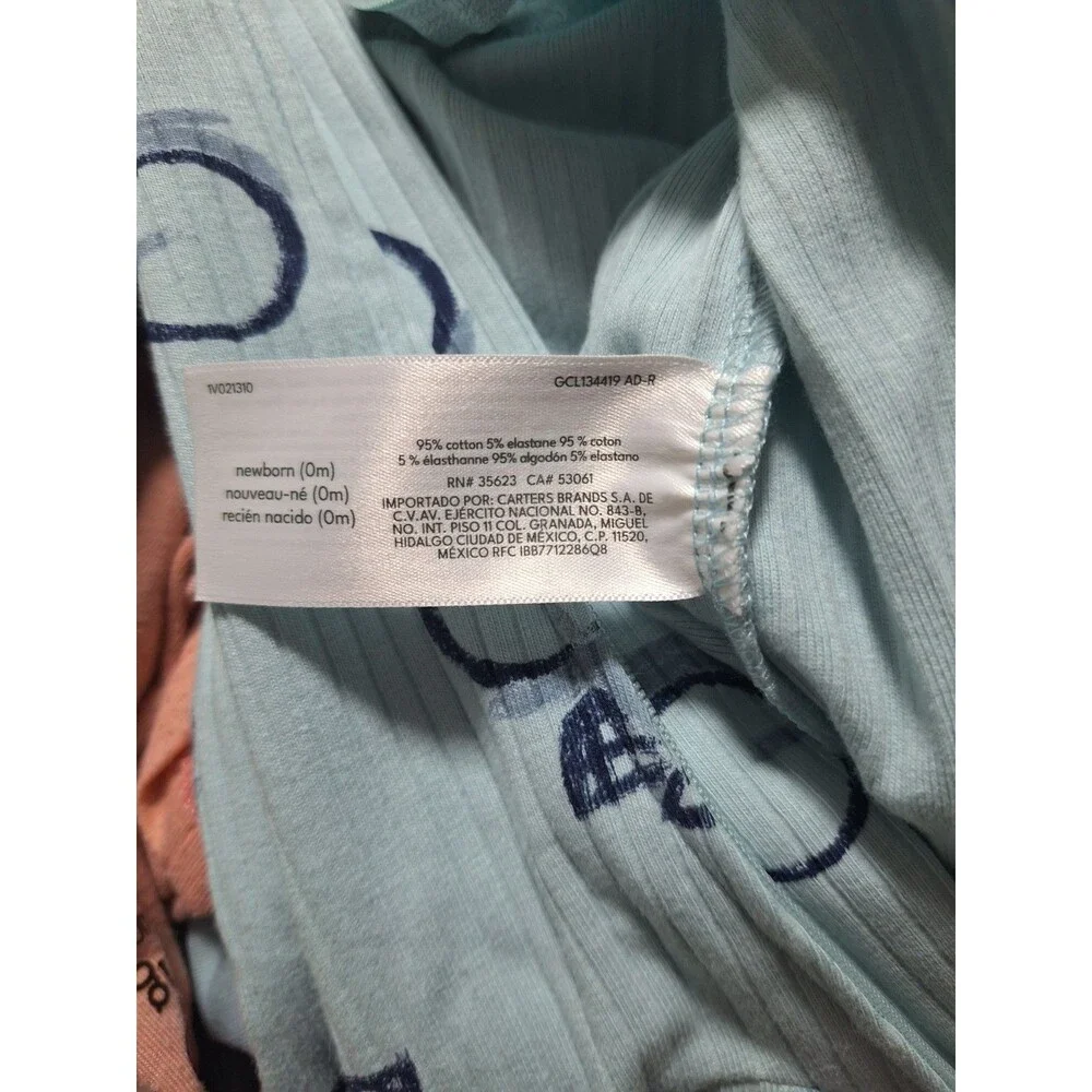 Carter's Child of Mine Newborn Footed One-Piece Sleeper Blue Bicycle Print NWT